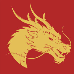 Chinese Mythological Beast With Fierce Expression Illustration