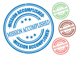 Grunge Achievement Stamp Pack, Mission Success Vector Badge Set  