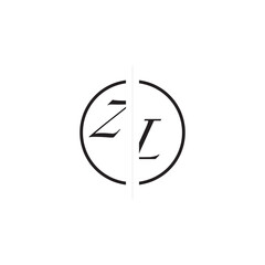 ZL Alphabet Monogram Simple Logo Initial Alphabet Design Unique Vector Circled