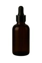 Elegant Transparent  Bottle with Metallic Cap Isolated on White