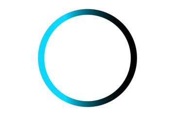 Blue gradient glowing ring on black background for futuristic tech themes and digital UI elements