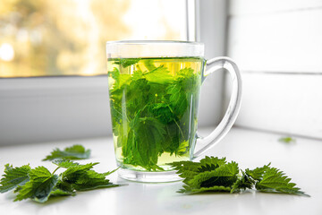 Herbal tea made of dry Urtica dioica, known as common nettle, burn nettle or stinging nettle leaves...