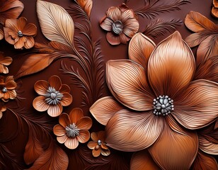 leather floral pattern background