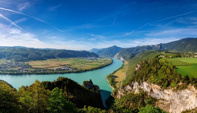 view into the rhine gorge ruinaulta viewpoint between reichenau and ilanz anterior rhine vorderrhein bonaduz canton of grisons switzerland