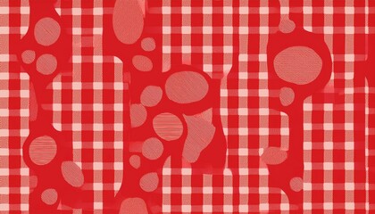 pattern for red checkered tablecloth seamless illustration