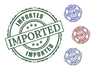 Imported Product Badge Set, Global Shipping Customs Stamp Vectors  