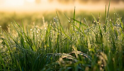 dew kissed blades of grass