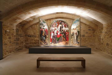 Segovia, Spain - 3 March, 2025: Religious art on display in the galleries of Segovia Cathedral