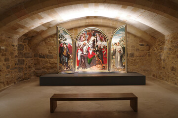 Segovia, Spain - 3 March, 2025: Religious art on display in the galleries of Segovia Cathedral
