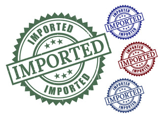 Customs Clearance Stamp Collection, Imported Label Grunge Vector Pack  
