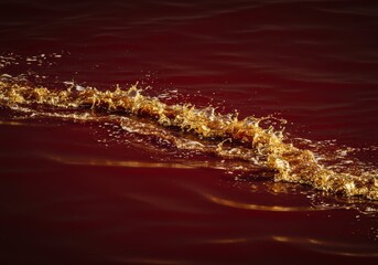 Fototapeta premium Golden Wake on Crimson Water