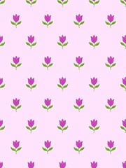 seamless pattern with pink flowers