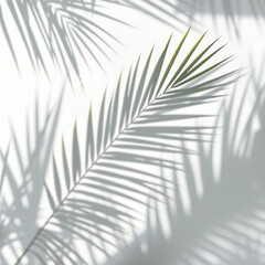 Fototapeta premium shadow overlay effects,realistic palm leaf shadow on transparent background,Natural shadow of tropical palm branch,mockup of shadow for product presentation, backdrop,Summer sunlight and shadow overla