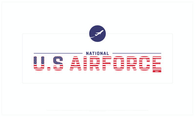 National US Airforce Day design on white background, Typographic Design of National US Airforce Day, Vector Design of National US Airforce Day, National US Airforce Day Design