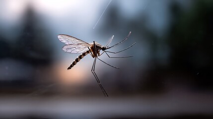 realistic mosquitoes flying