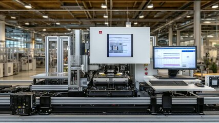 Hydrogen fuel cell assembly station where nano-membranes are pressed and tested under microscopes - Powered by Adobe