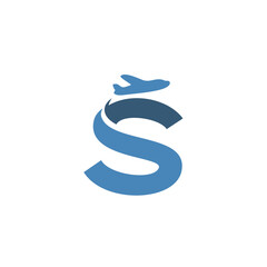 Letter S Plane logo