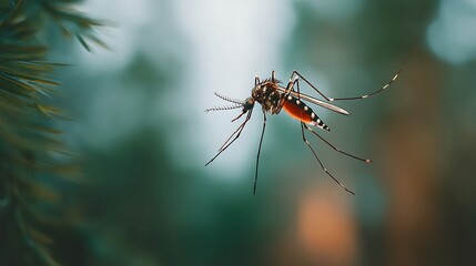 realistic mosquitoes flying