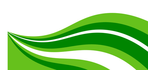 Abstract White and Green wave wide background banner, vector ilustration
