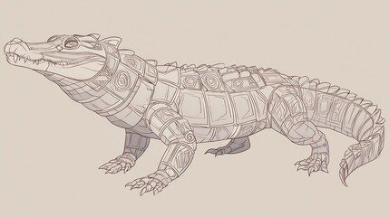 Crocodile, intricate, patterned