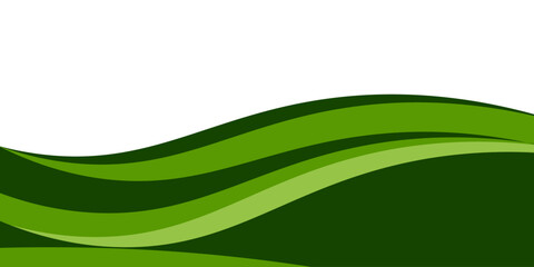 Abstract green wave background, Vector green line background curve element with white space for text and message design, overlapping layers.
