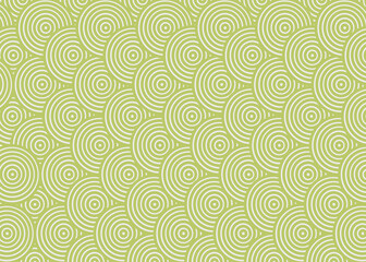 Seamless green wave pattern background inspired by traditional Japanese "seigaiha" design. This abstract scale-like motif is perfect for digital backgrounds, textiles, product packaging, or nature-ins