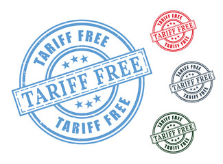 International Free Trade Label Set, Grunge Rubber Duty-Free Stamp Pack 