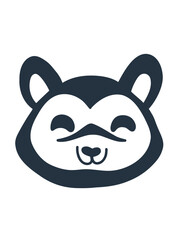 vector illustration of a simple and cute animal face