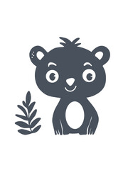 vector illustration of a funny animal in kids style