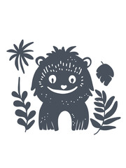 vector illustration of a joyful animal in kids design