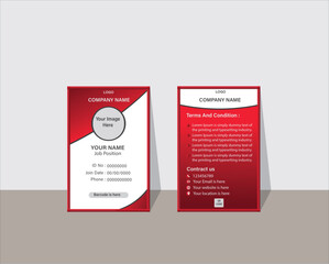 Print Design, Professional ID card vector template clean, modern, and customizable design for Print or digital use, ID Card, Identity Card for print, Adobe Illustrator Vector file for Branding.