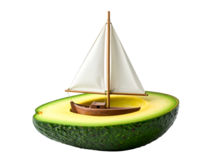 Avocado Boat Illustration