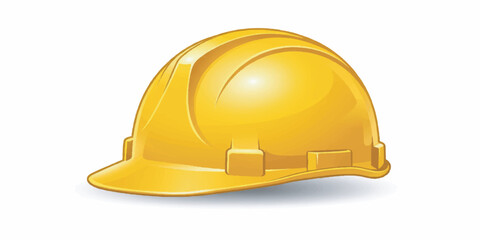 Fototapeta premium Vector illustration of a classic yellow hard hat, featuring smooth curves, clean outlines, and light shading