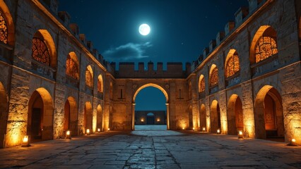 Moon Corridor Architectural Art Scene