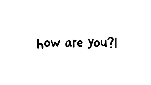 how are you typing animation on white background video