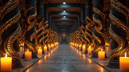 Fototapeta premium Candle Gallery Building Indoor Scene