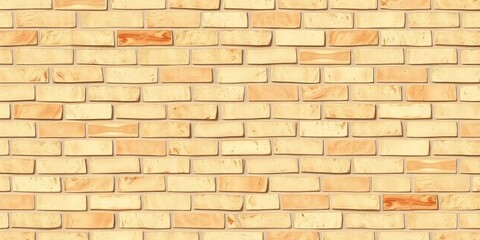 Obraz premium Seamless beige brick wall, horizontal rectangular bricks, textured surface , horizontal, simple