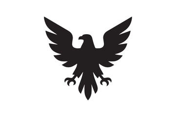Obraz premium eagle emblem icon silhouette vector with white background