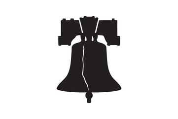 liberty bell icon silhouette vector with white background