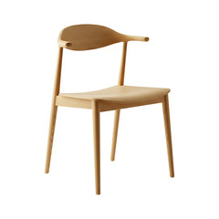 Vintage wooden chair with armrests isolat