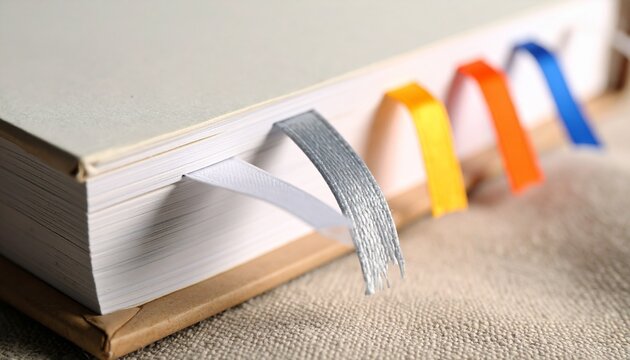 Celebrate International Literacy Day! Book with colorful bookmarks symbolizes knowledge, education, and learning. Perfect for educational projects and reading campaigns.