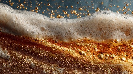 Foamy Ocean Shoreline with Shells, Close-Up of Sandy Beach Texture