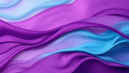 Obraz premium Abstract background of flowing blue and purple satin fabric in waves