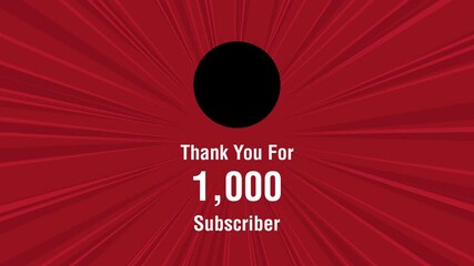 animation 1000 subscriber counter celebration with empty profile