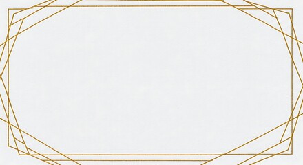 Geometric Gold Frame on White Textured Background - Elegant Design Element