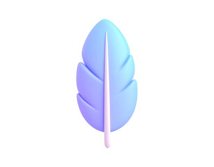 3D Render Pastel Leaf Illustration