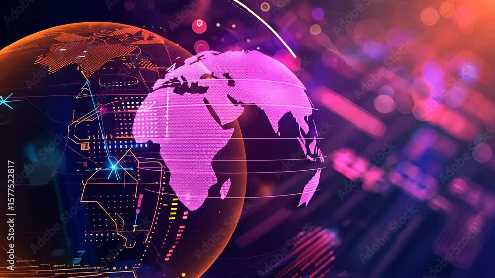 Poster communication technology for internet business, global world network and telecommunication connected