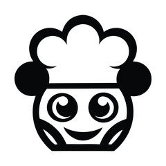 Cute cartoon chef logo for playful branding vector