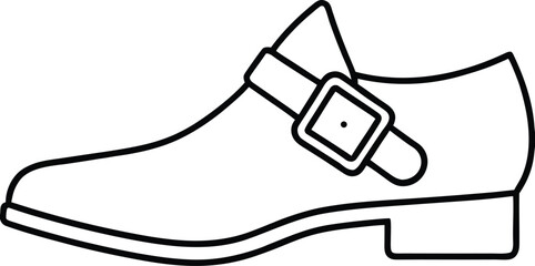 Pilgrim shoes line art vector illustration simple design