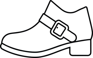 Pilgrim shoes line art vector illustration simple design